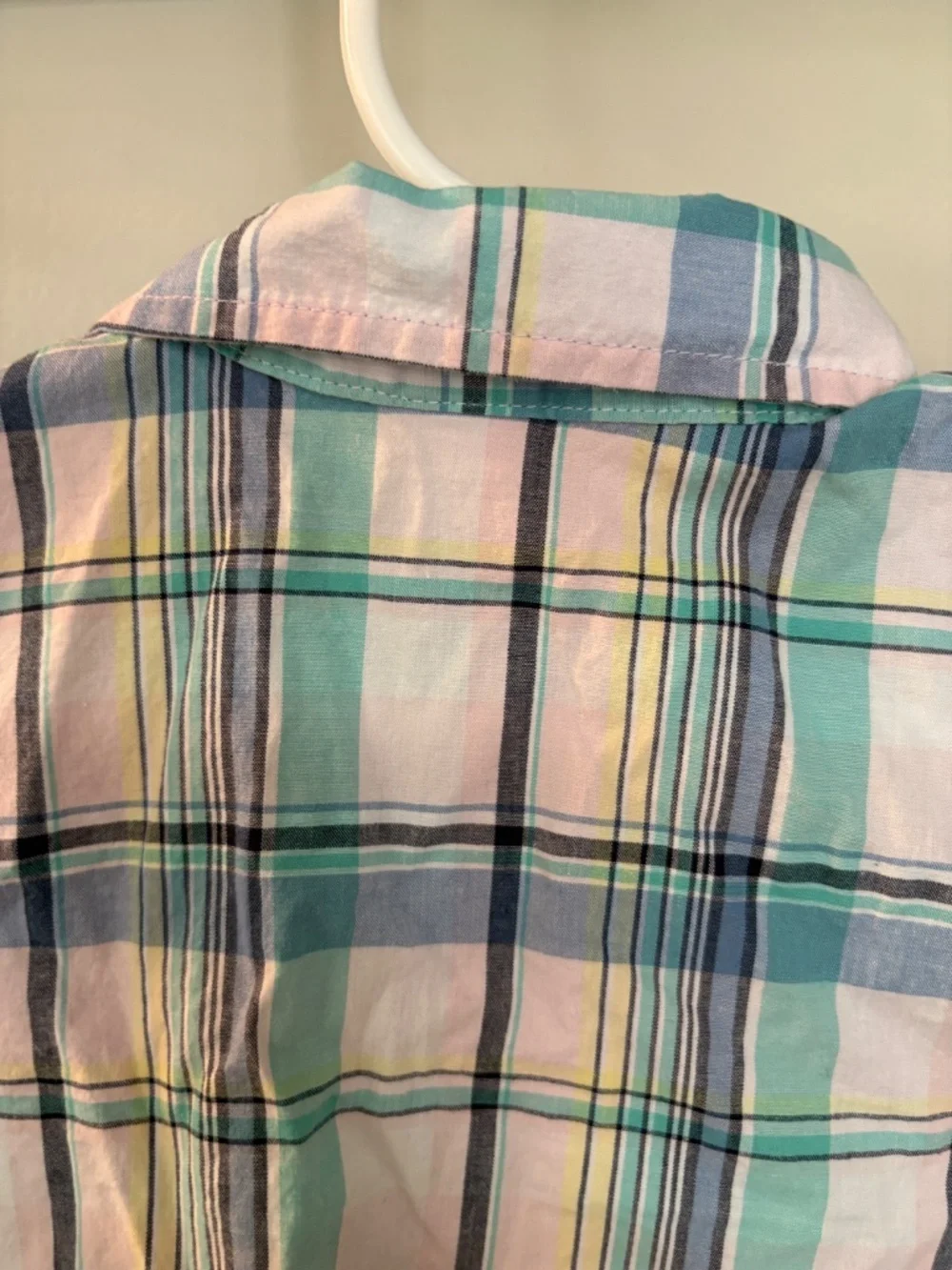Old Navy Toddler Plaid Shirt 3T Bow Tie Easter Pastel Stretch Button Down